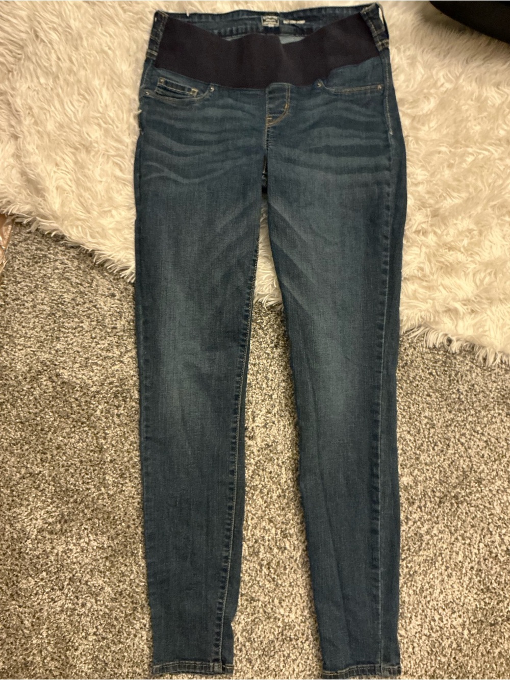 Signature Levi Strauss Gold Baby Bump Skinny Maternity Jeans Womens Blue Stretch